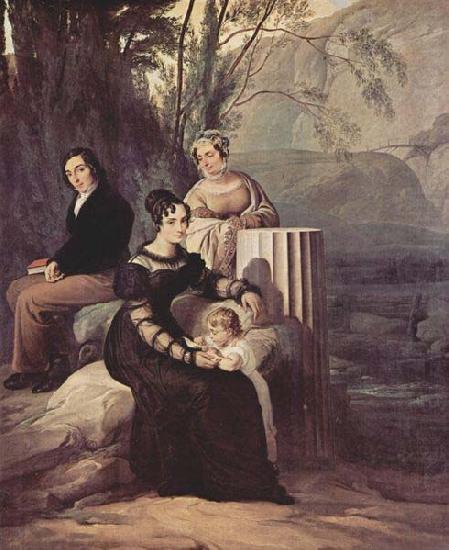 Francesco Hayez Portrait of the family Stampa di Soncino china oil painting image